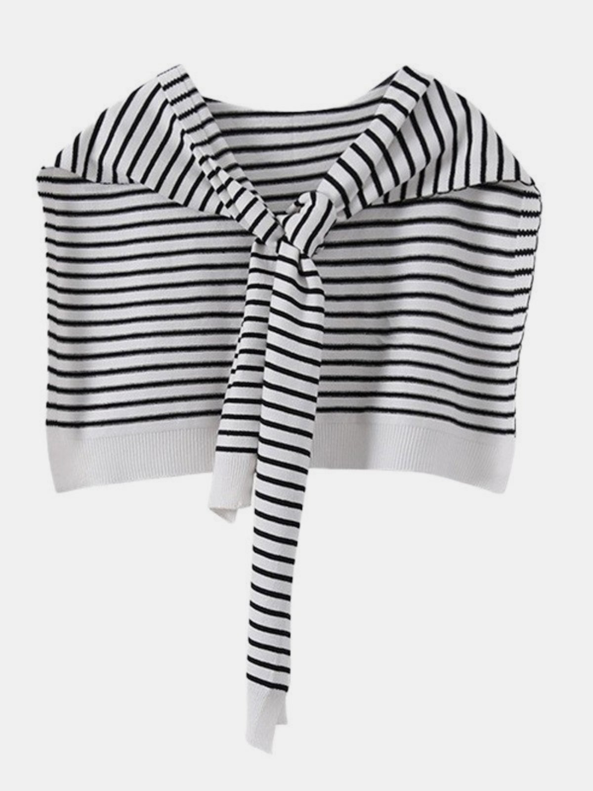 Striped Contrast Knit Wrap