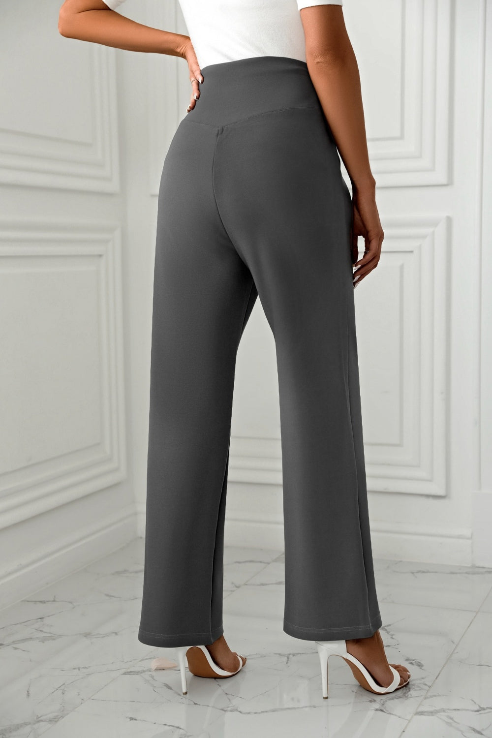 High Waist Straight Leg Pants