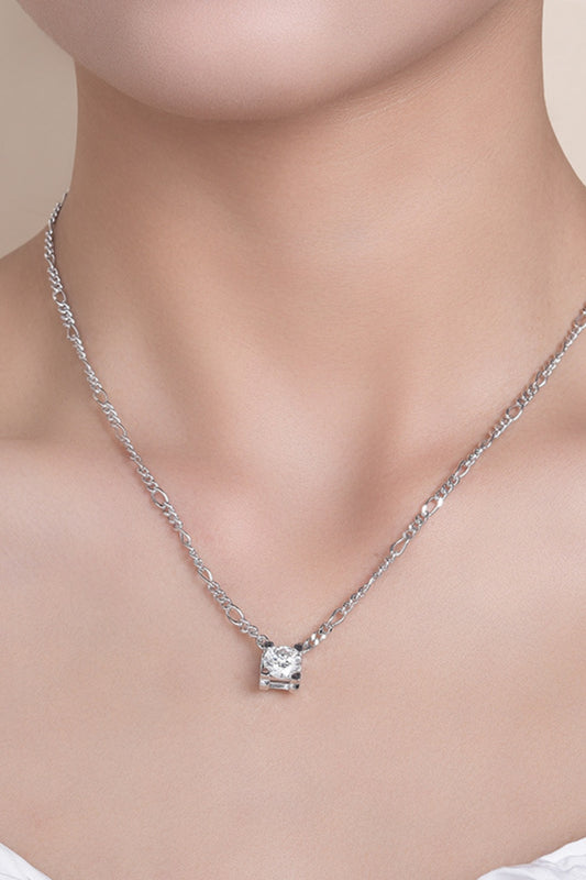 2 Carat Moissanite 925 Sterling Silver Pendant Necklace