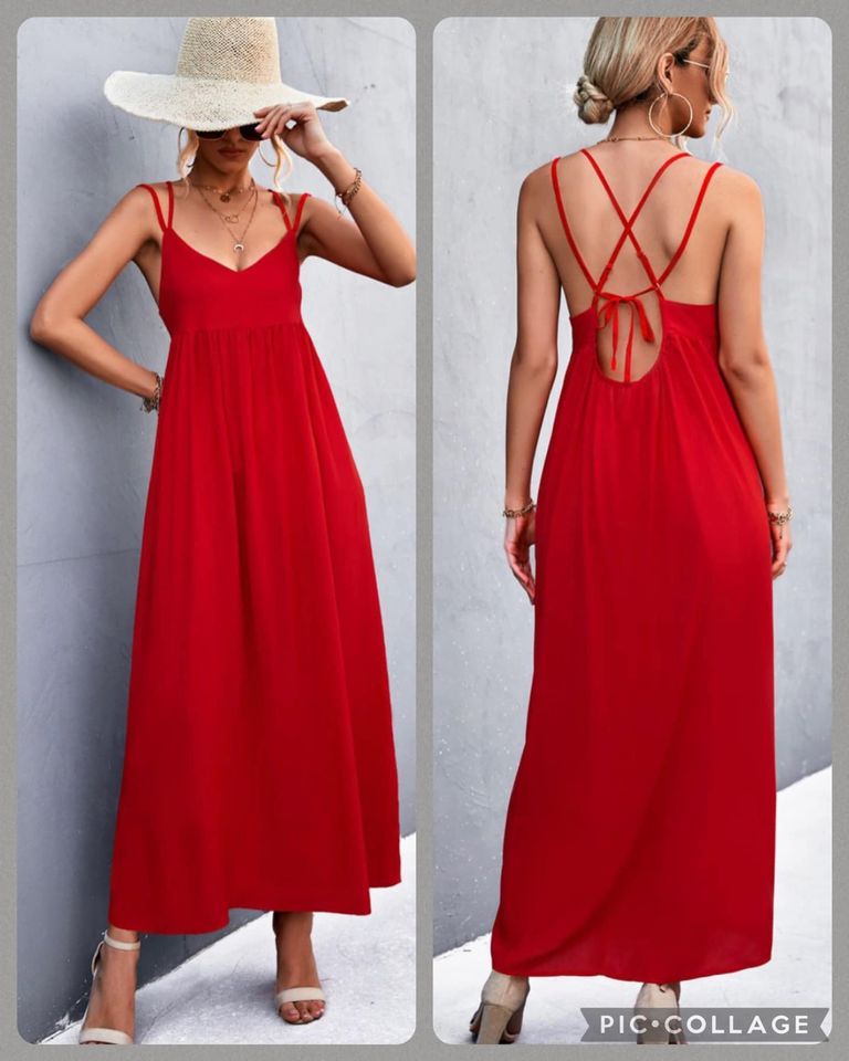 Double Strap Tie Back Dress