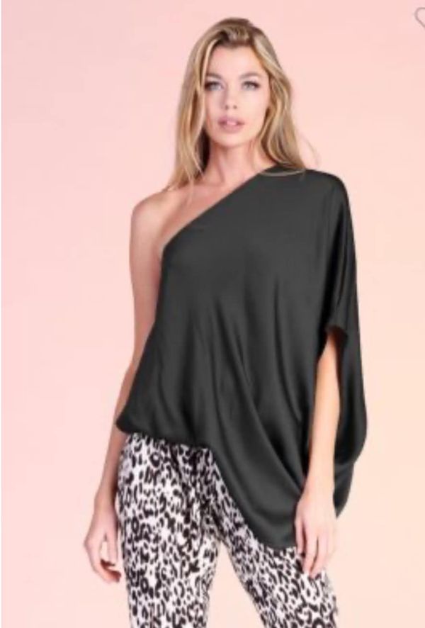 Sasha Hammered Satin One Shoulder top