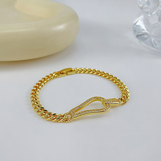 Gold-Plated Inlaid Zircon Bracelet