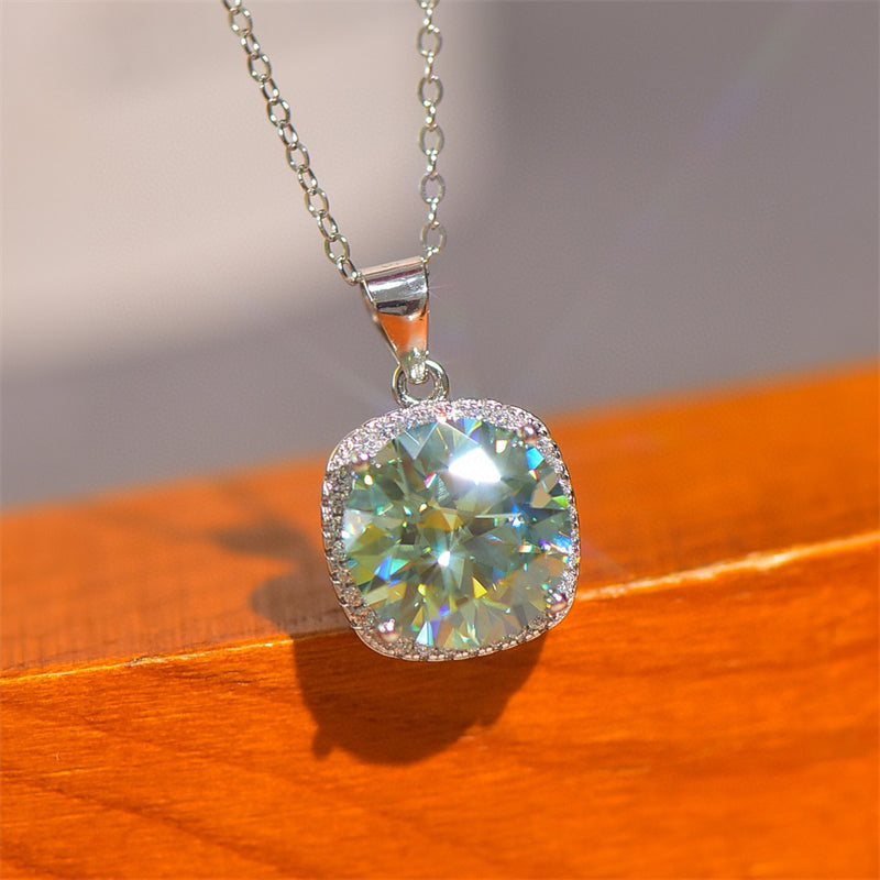 5 Carat Moissanite 925 Sterling Silver Pendant Necklace