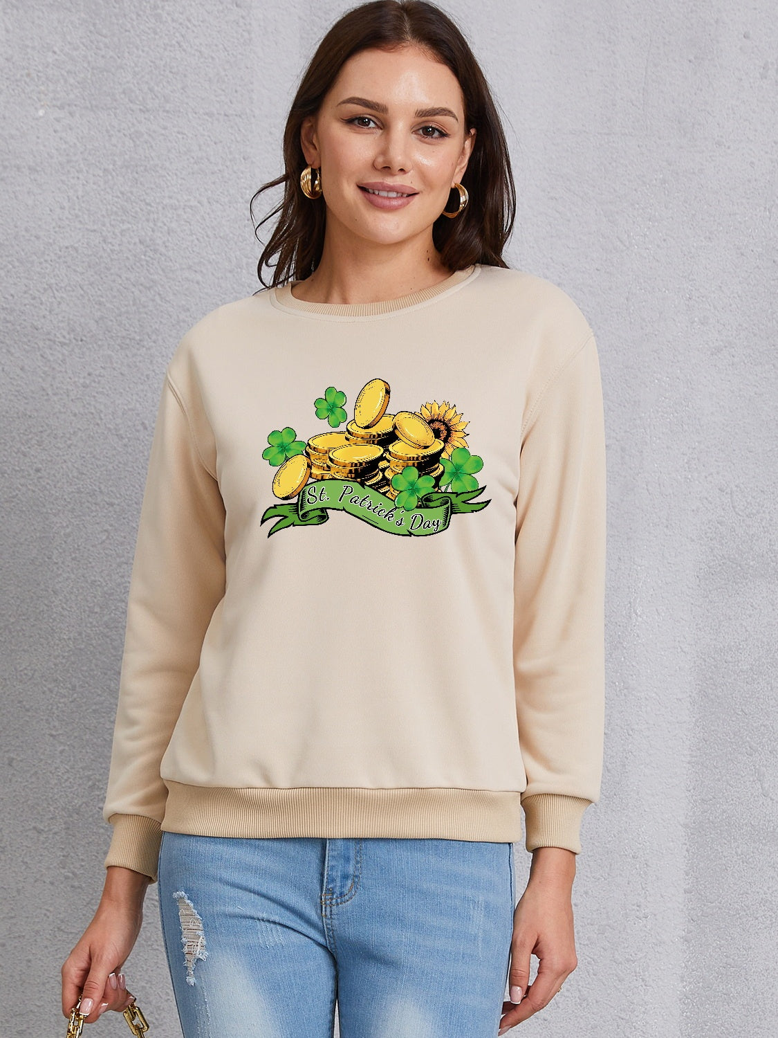 ST. PATRICK'S DAY Graphic Round Neck Sweatshirt