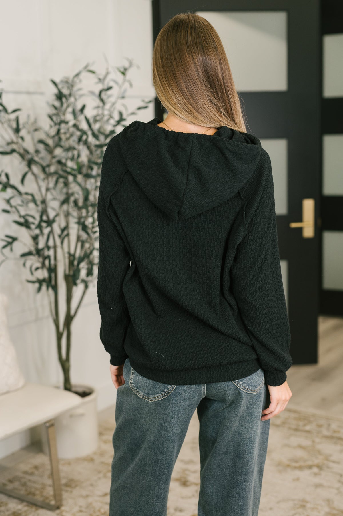 Always Have Your Back Textured Pullover in Black