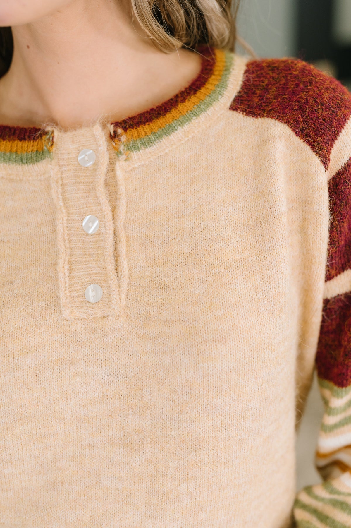 Classically Curious Brushed Henley Top
