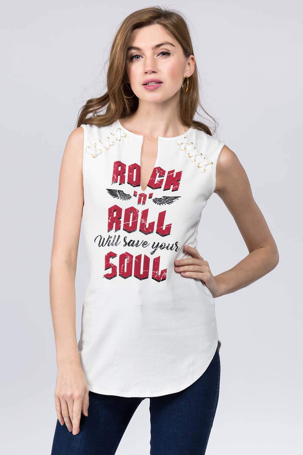 Rock Roll Sleeveless Tee