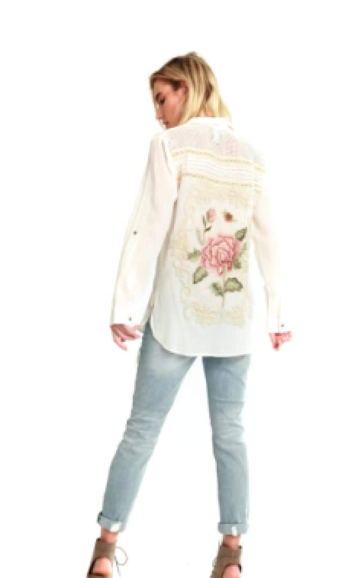 Aratta Secret Journey EVERYONE WONDERS SHIRT
COTTON/LINEN with Embroidered design