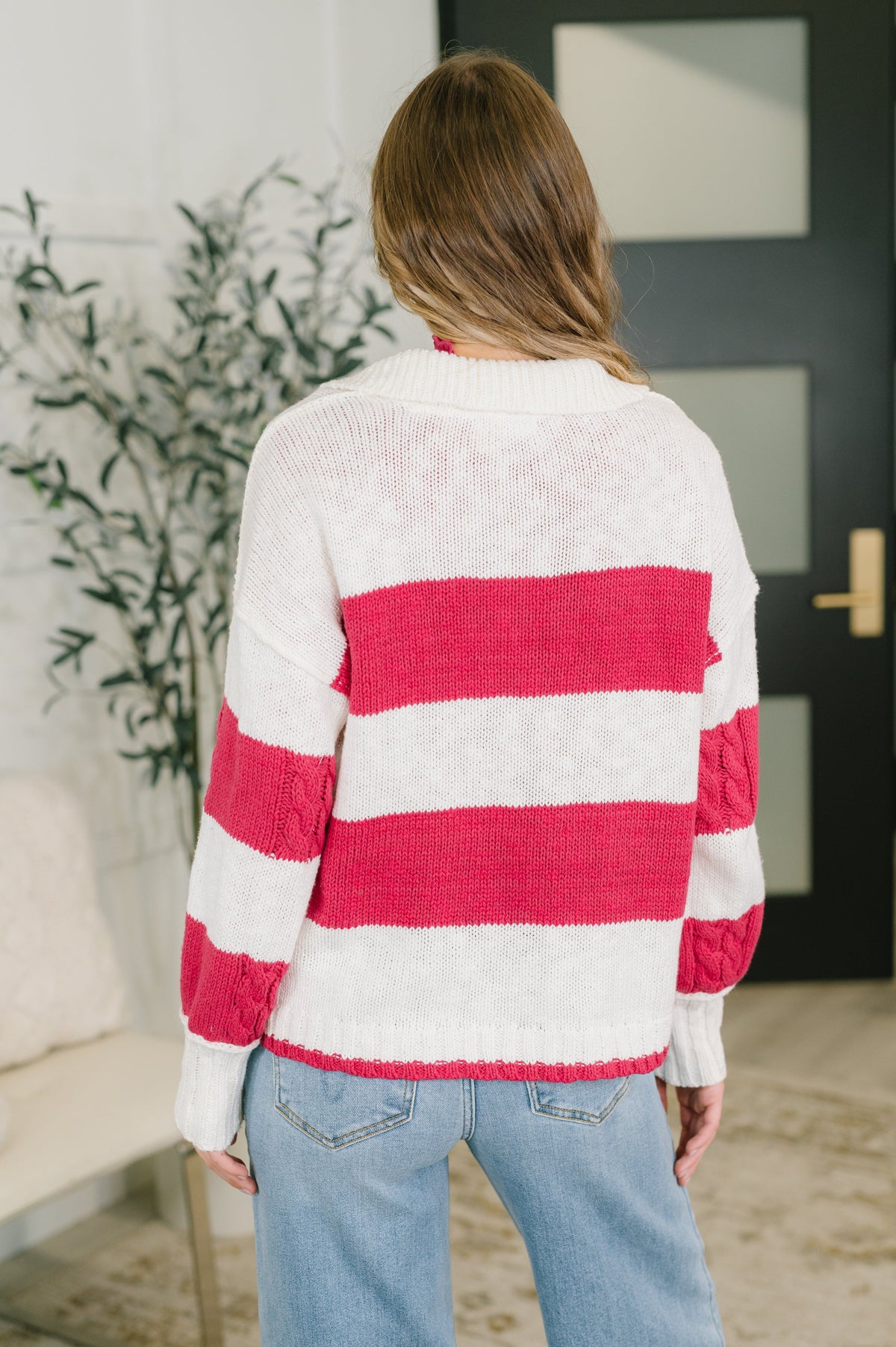 Something In Between Striped Collared Sweater