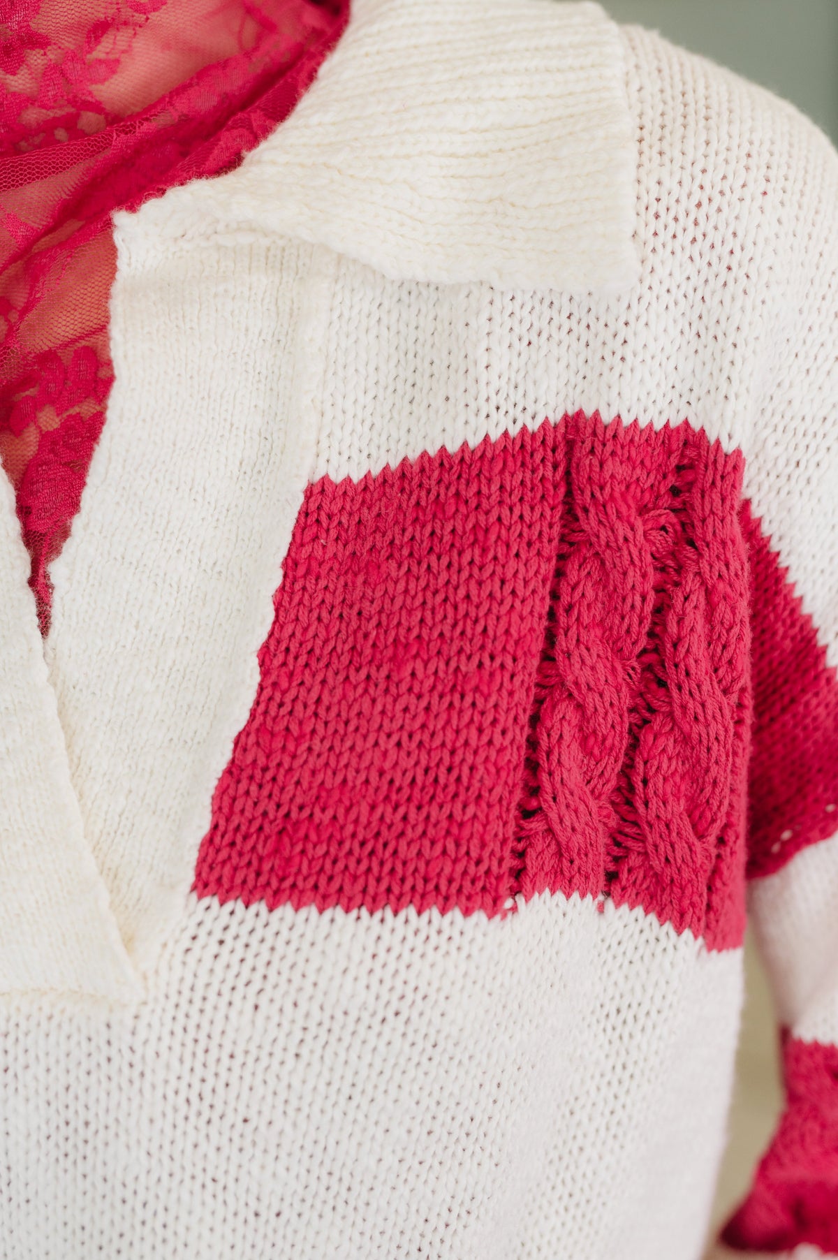 Something In Between Striped Collared Sweater