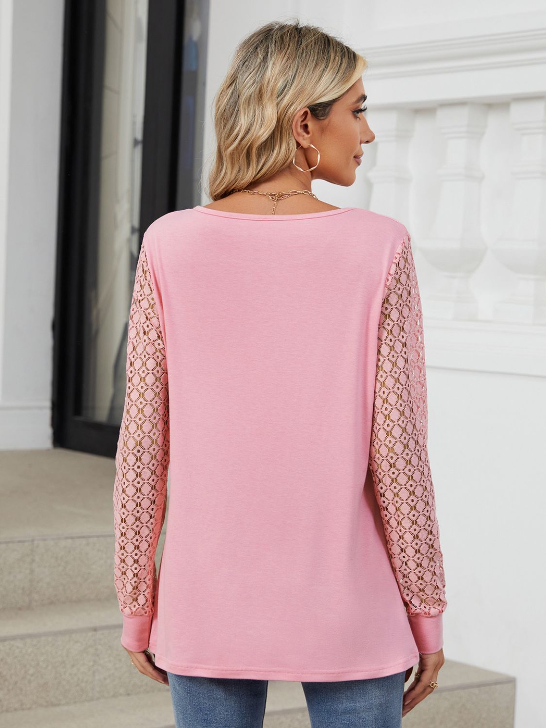 Cutout Round Neck Long Sleeve T-Shirt