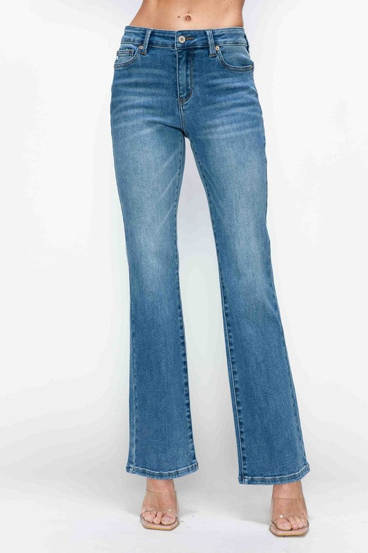 bytos Full Size Cat's Whiskers Mid Rise Bootcut Jeans