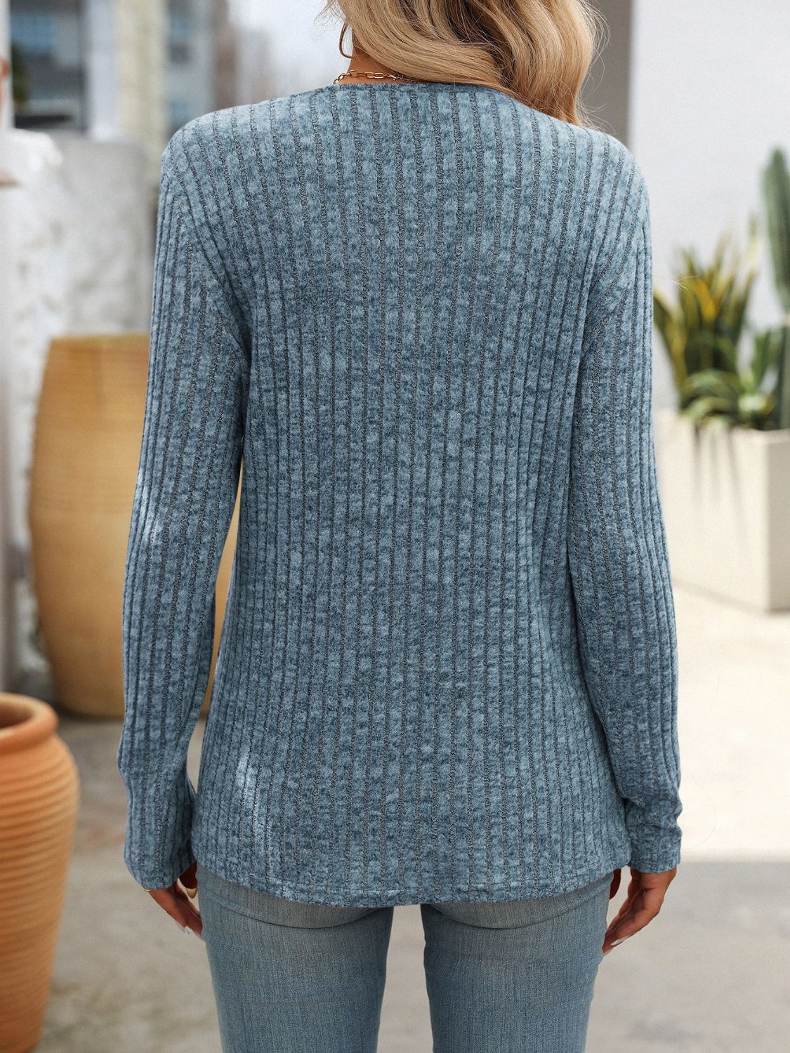 Square Neck Long Sleeve T-Shirt