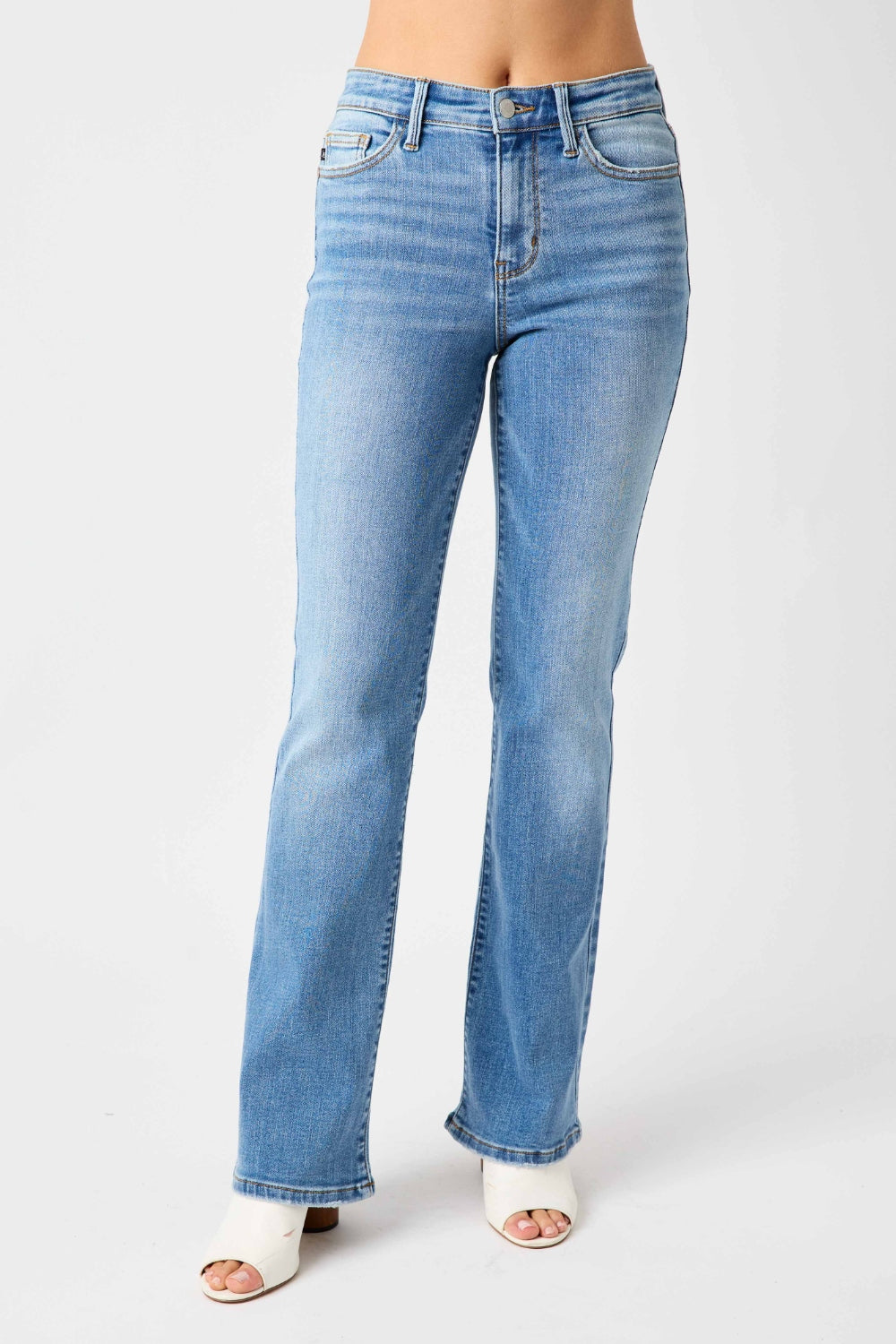 Judy Blue Full Size Mid-High Waist Straight Jeans