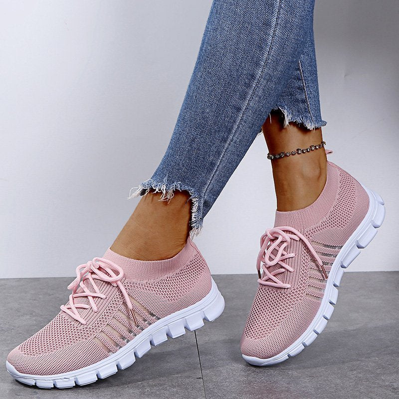 Breathable Mesh Lace Up Sneakers