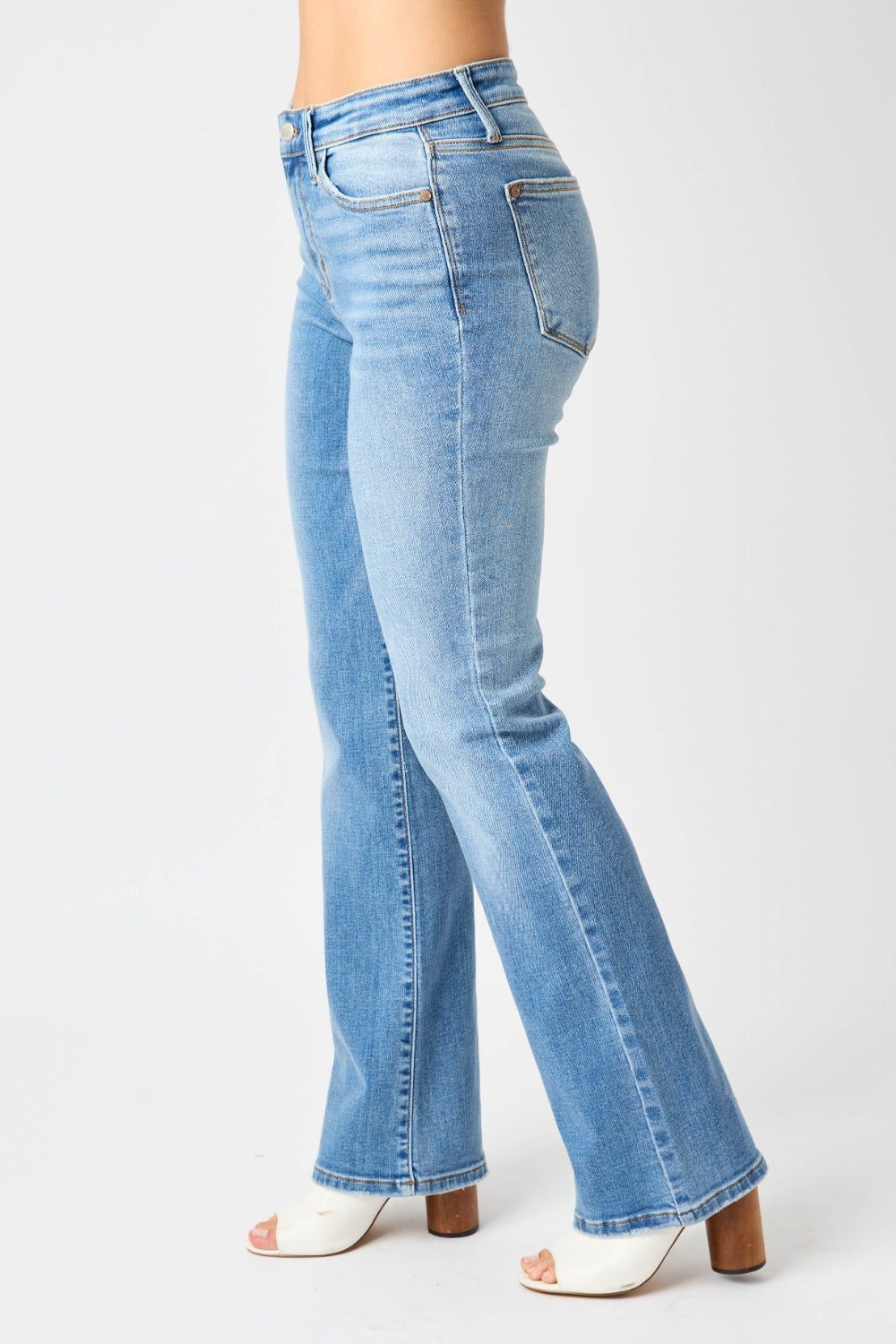 Judy Blue Full Size Mid-High Waist Straight Jeans