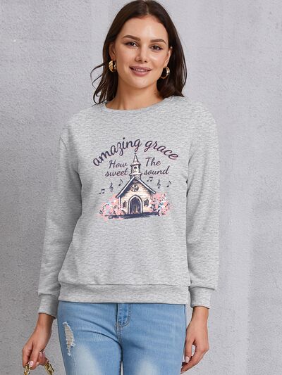 AMAZING GRACE HOW SWEET THE SOUND Round Neck Sweatshirt