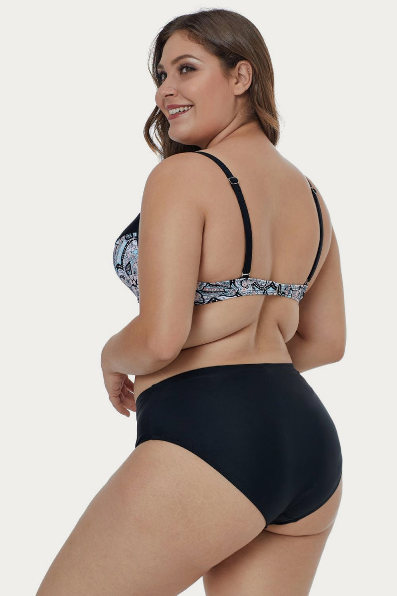 Floral Paisley Plus Size Bikini Set