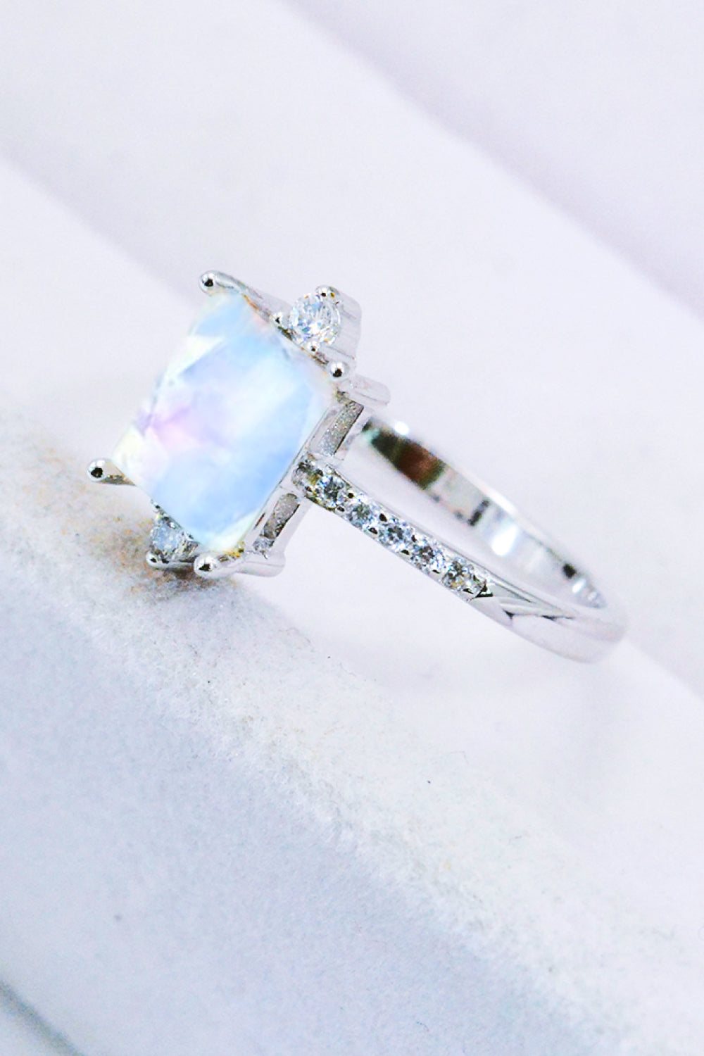 925 Sterling Silver Square Moonstone Ring