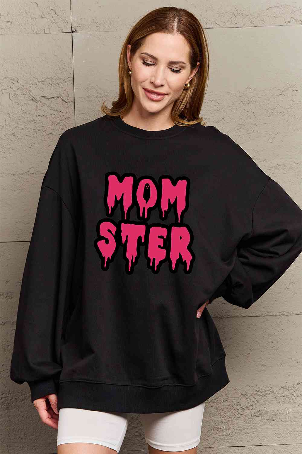 Simply Love Full Size MOM STER Graphic Sweatshirt