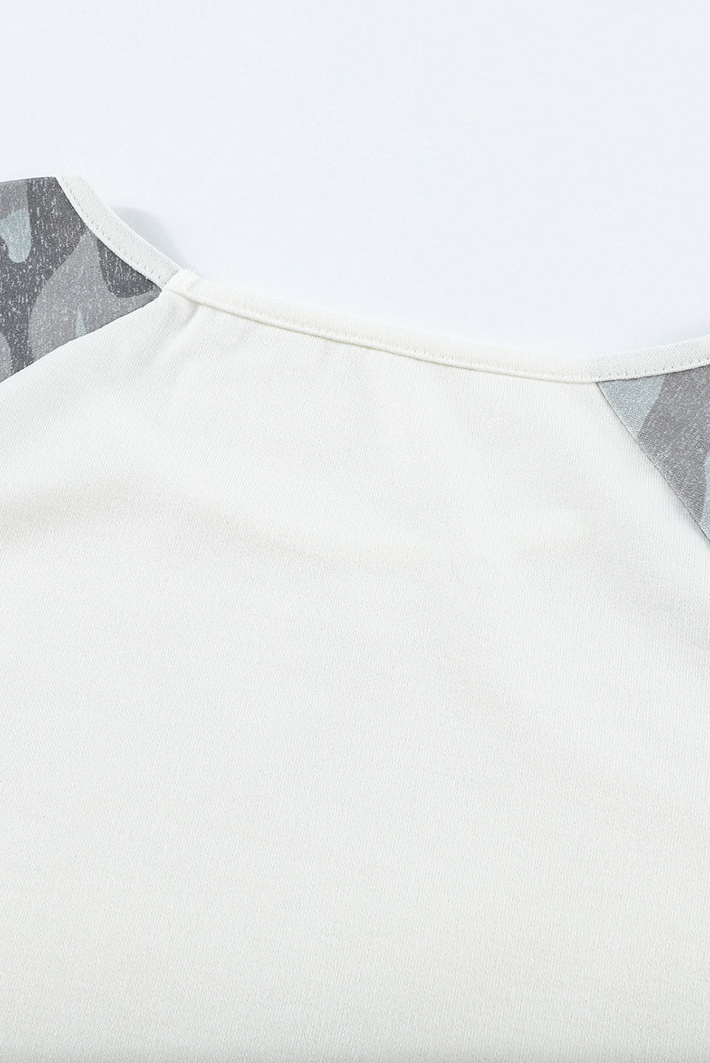 Camouflage and Stripe Print Raglan Top