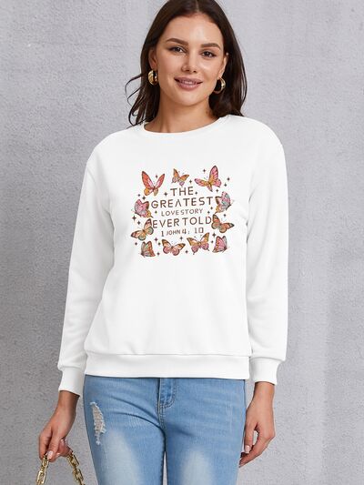 THE GREATEST LOVESTORY EVERTOLD Round Neck Sweatshirt