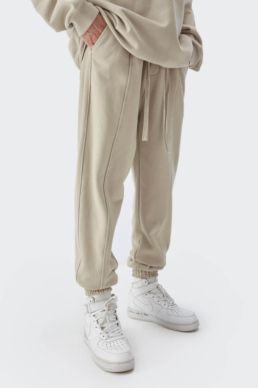 Drawstring Seam Detail Joggers with Pockets