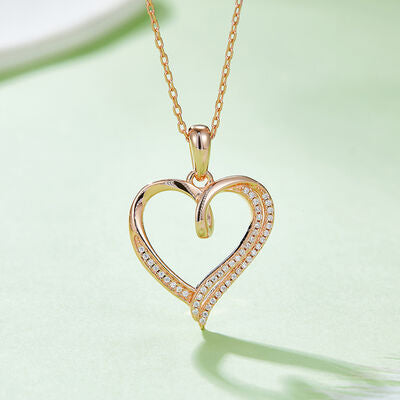 Moissanite 925 Sterling Silver Heart Shape Necklace