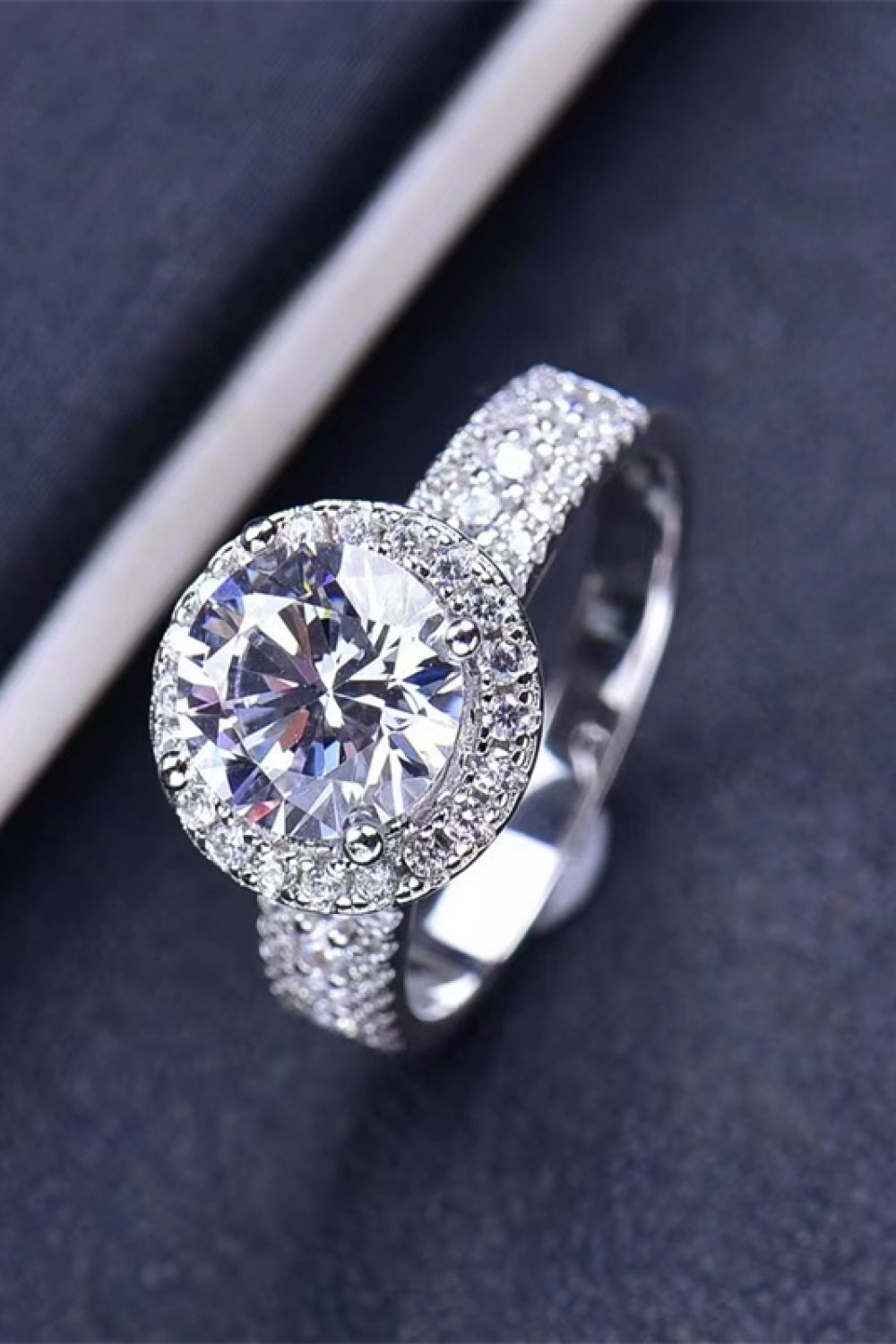 Four-Prong Moissanite Round Ring