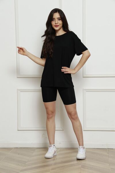 Round Neck Short Sleeve T-Shirt and Shorts Set