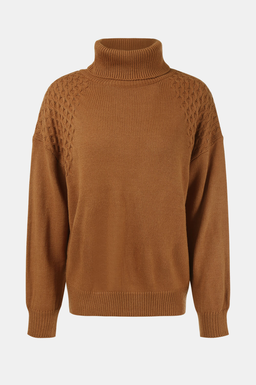 Turtleneck Dropped Shoulder Sweater