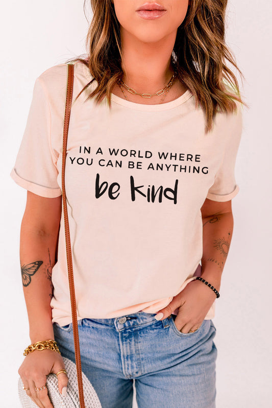 Slogan Graphic Cuffed Tee