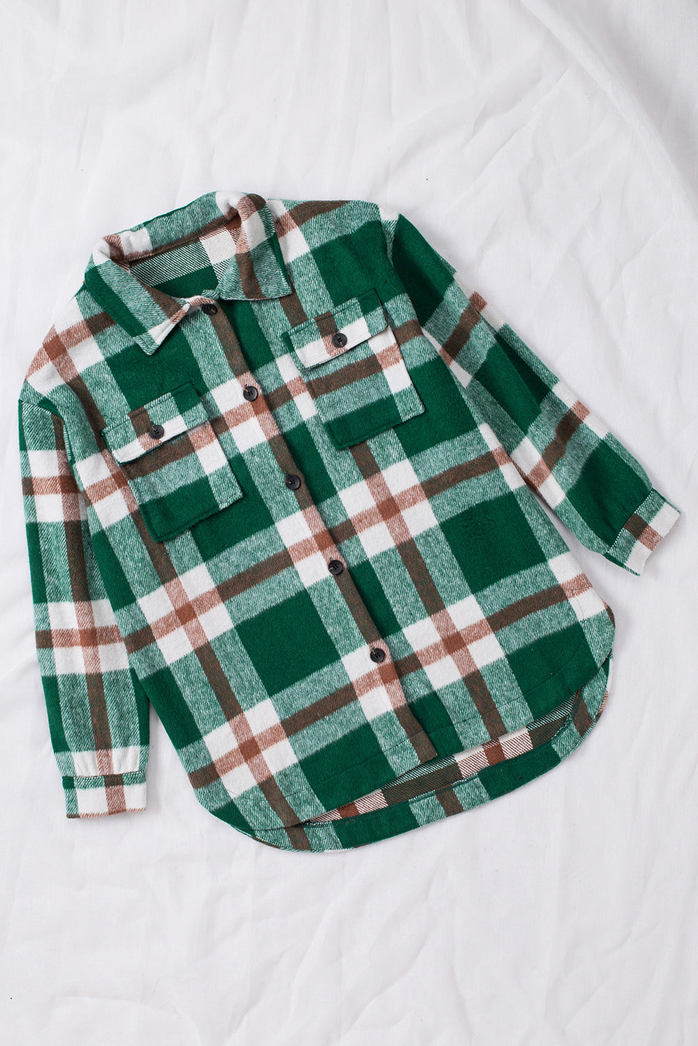 Plaid Dropped Shoulder Pocket Shacket