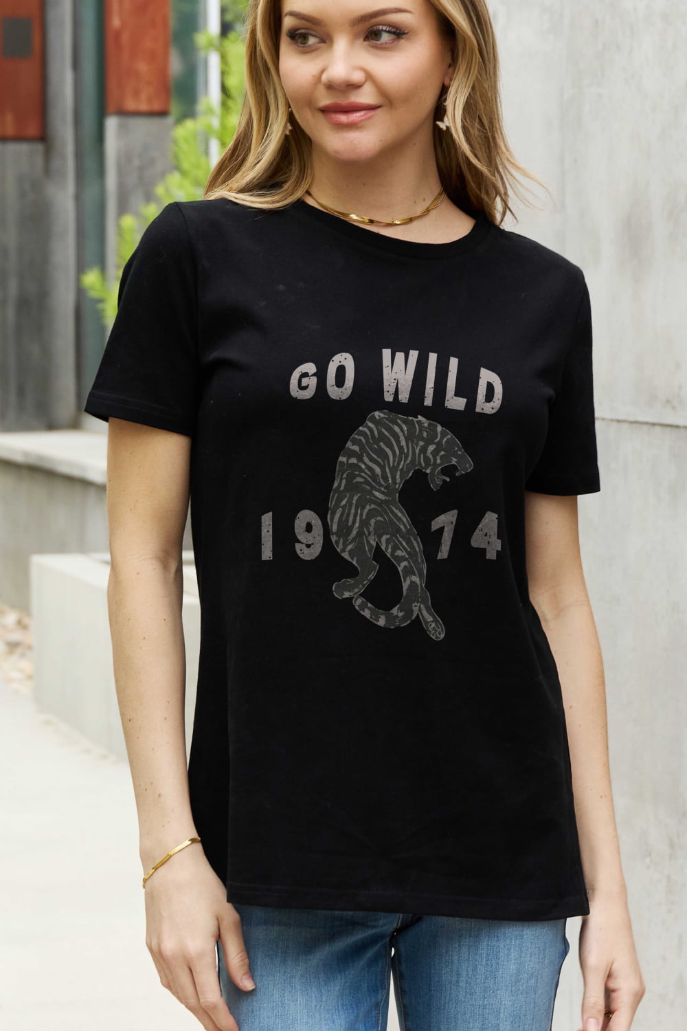 Simply Love Full Size GO WILD 1974 Graphic Cotton Tee