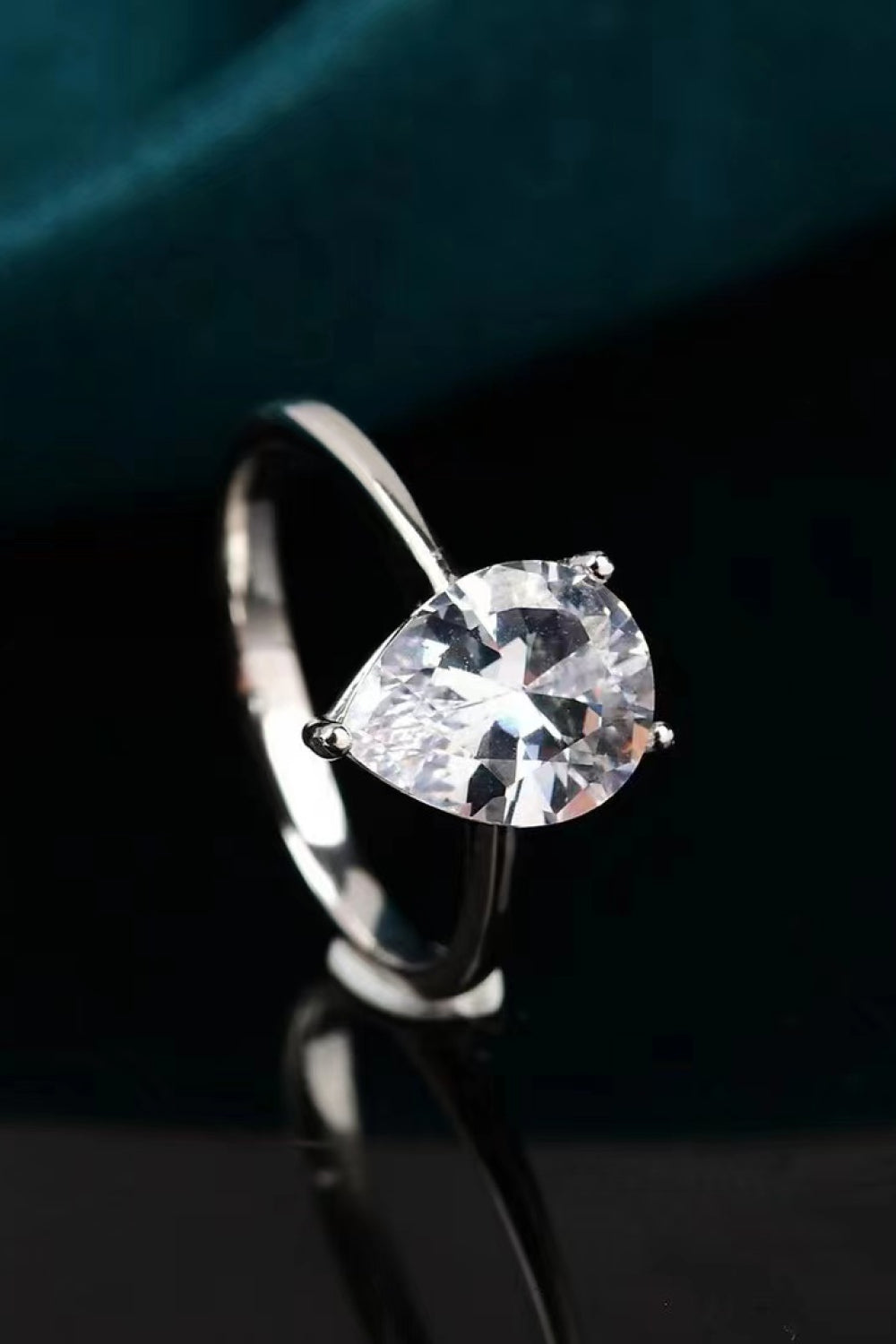 Classic Teardrop Moissanite Ring