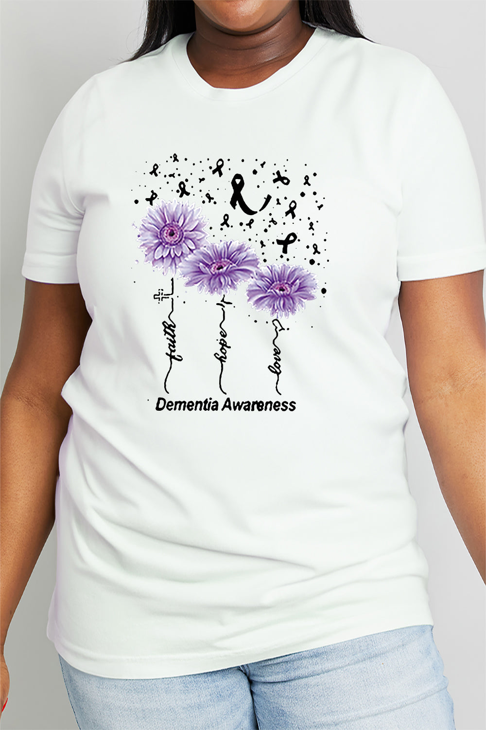 Simply Love Full Size DEMENTIA AWARENESS Graphic Cotton Tee