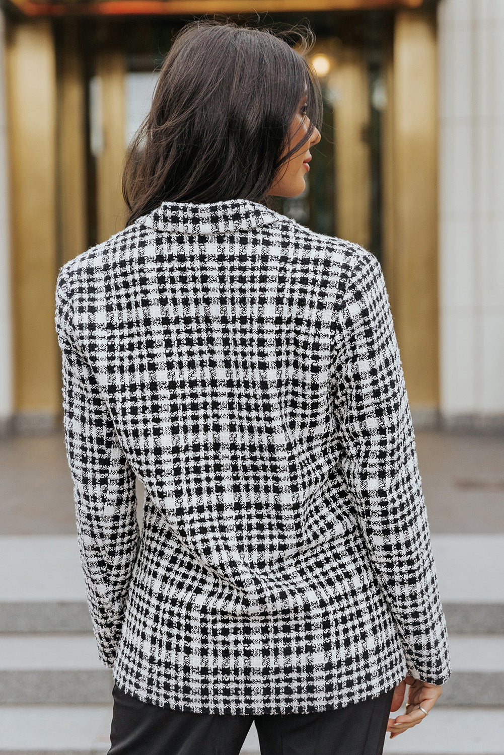 Plaid Double Breasted Blazer