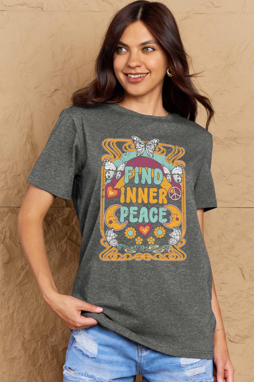 Simply Love Full Size FIND INNER PEACE Graphic Cotton T-Shirt