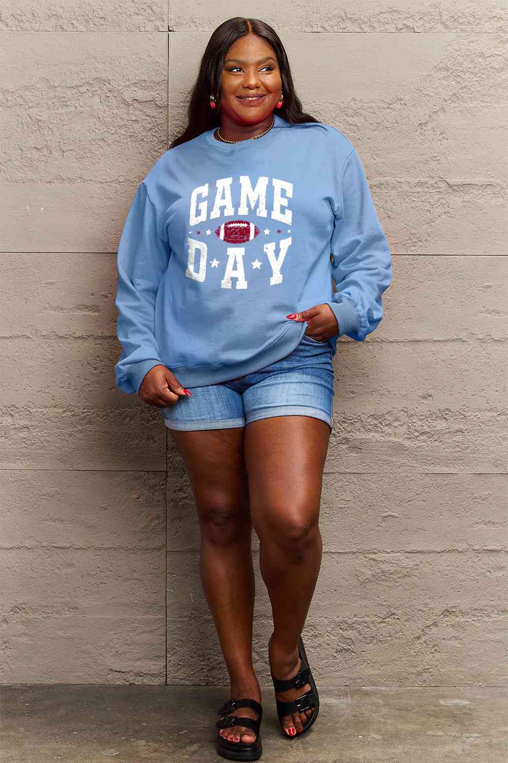 Simply Love Full Size GAME DAY Graphic Sweatshirt