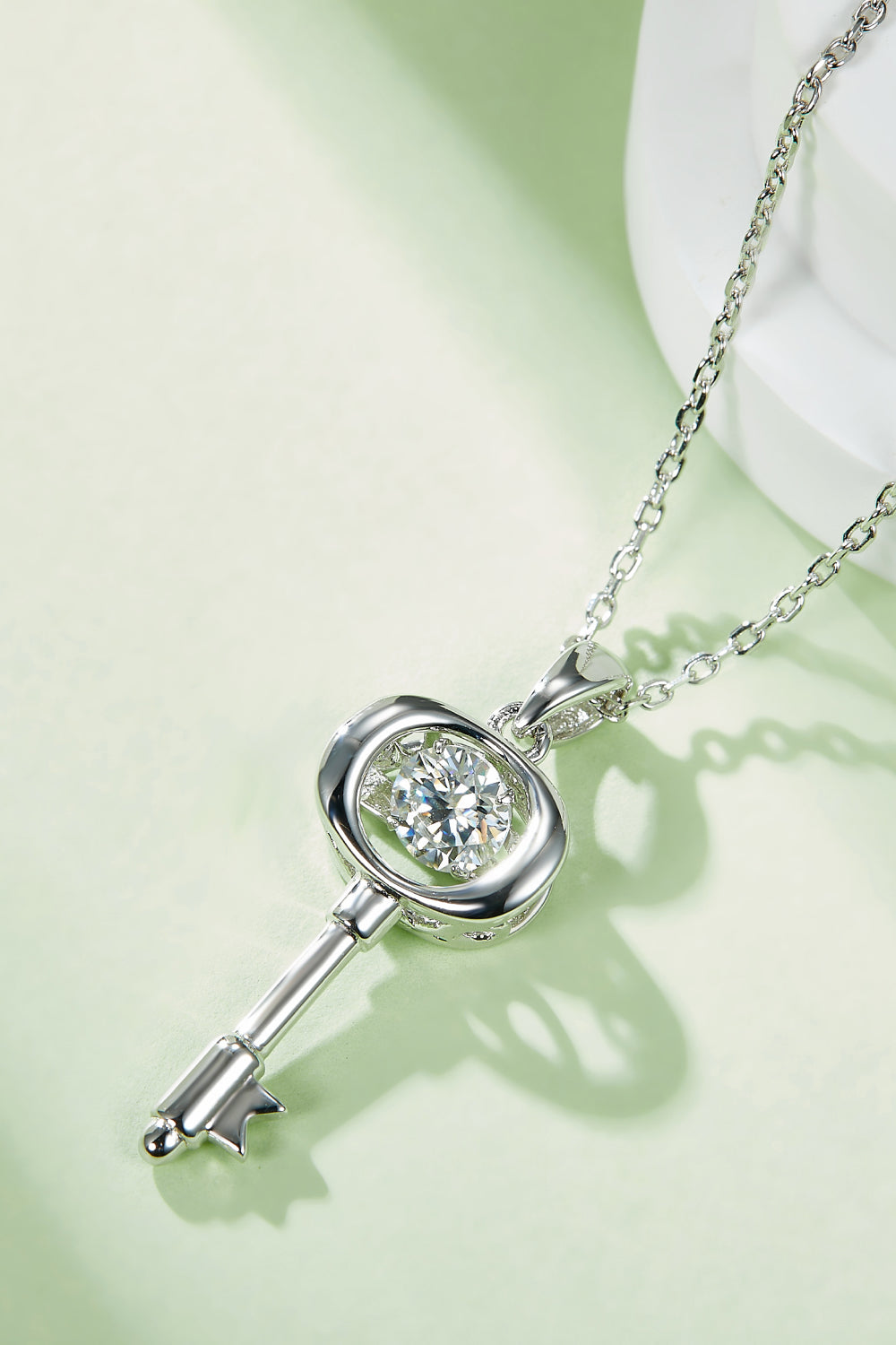 Moissanite Key Pendant Necklace