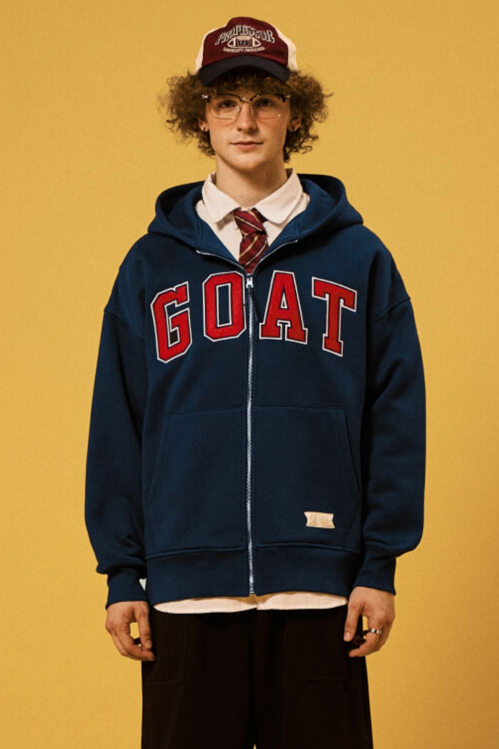 GOAT Graphic Drop Shoulder Hooded Jacket