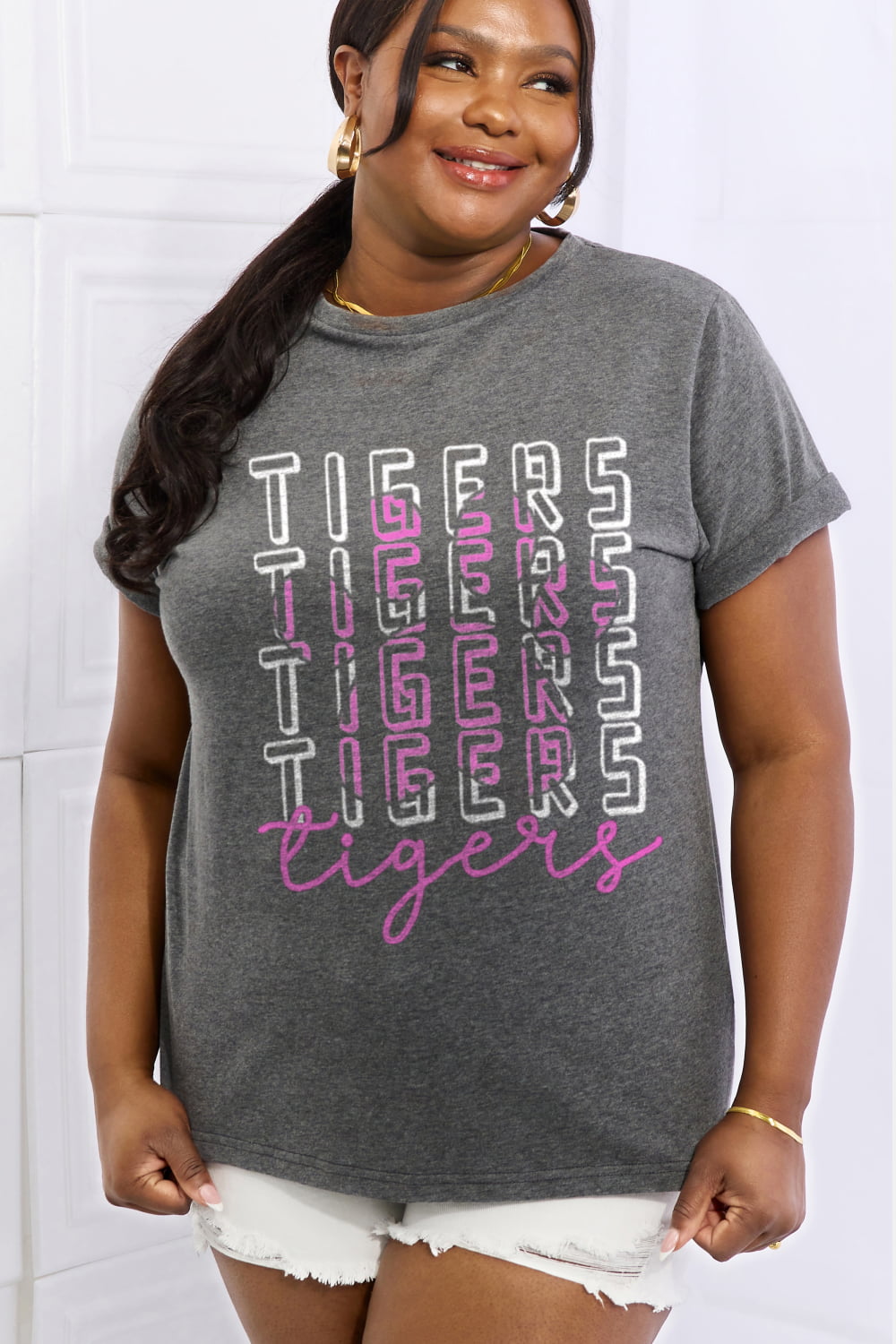 Simply Love Full Size TIGERS Graphic Cotton Tee