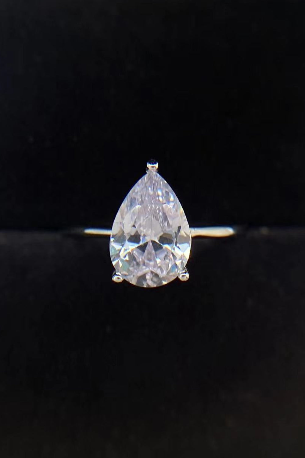 Classic Teardrop Moissanite Ring