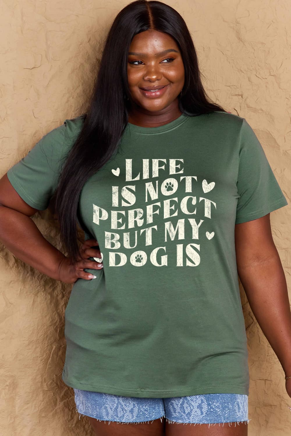 Simply Love Full Size Dog Slogan Graphic Cotton T-Shirt