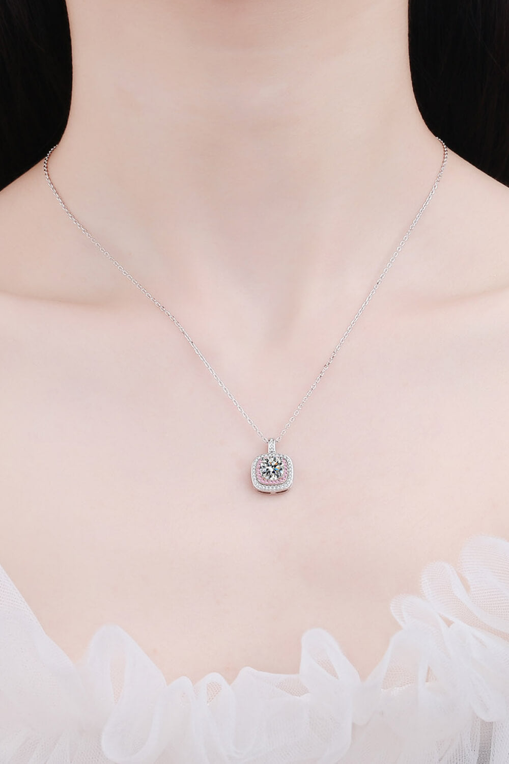 Moissanite Geometric Pendant Necklace