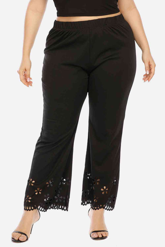 Plus Size Openwork Detail Pants