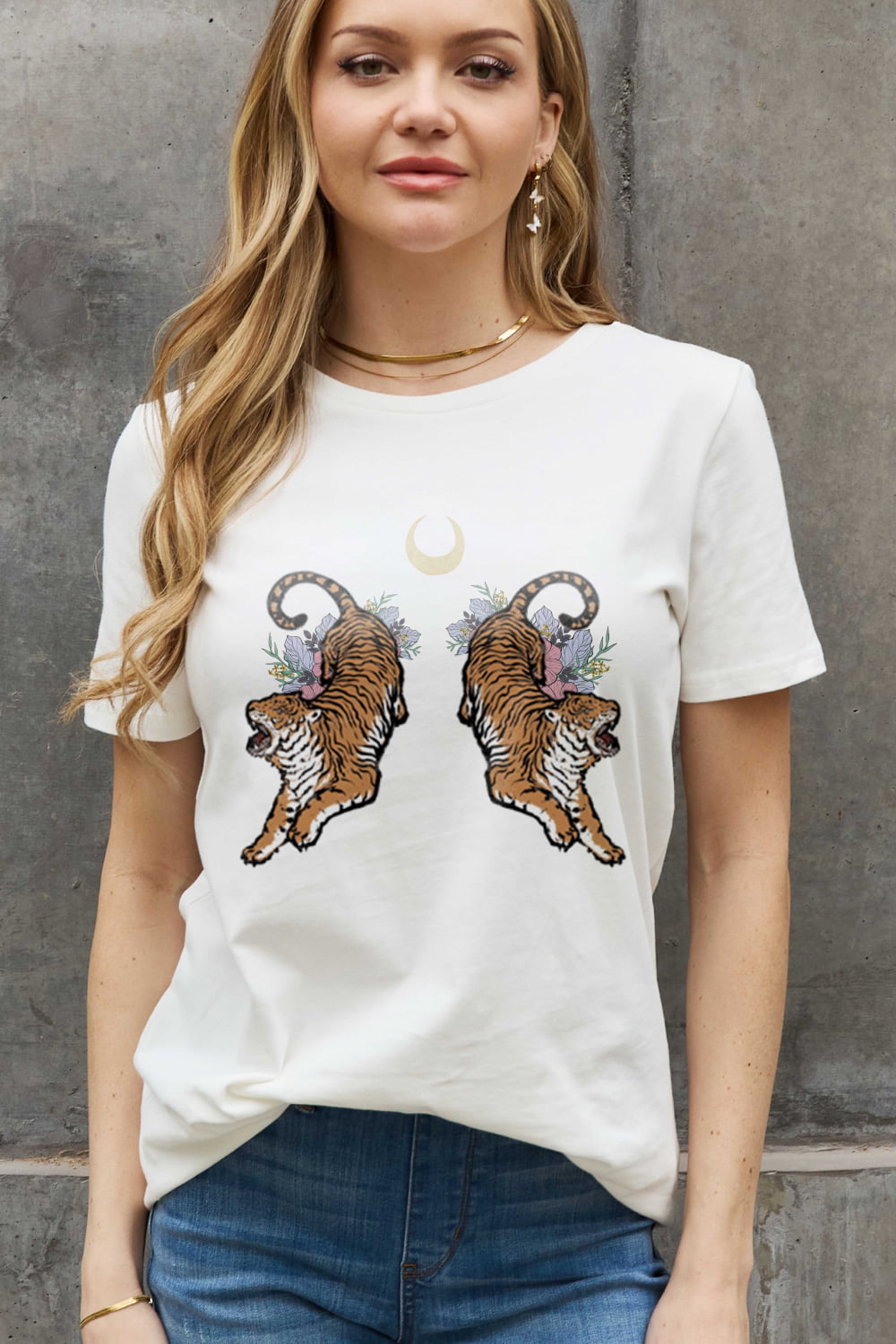 Simply Love Full Size Tiger Graphic Cotton Tee