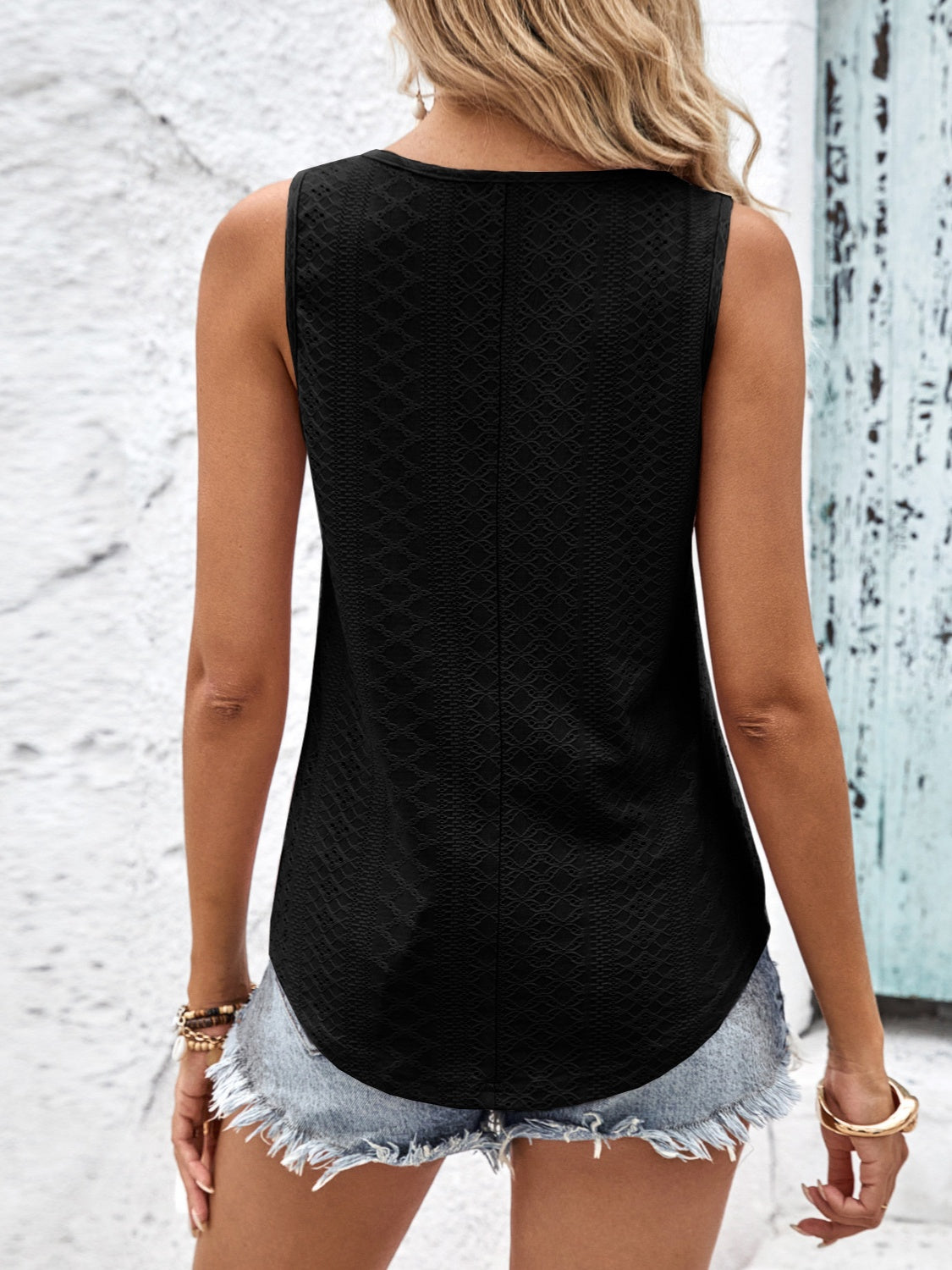 Eyelet Wide Strap Tank