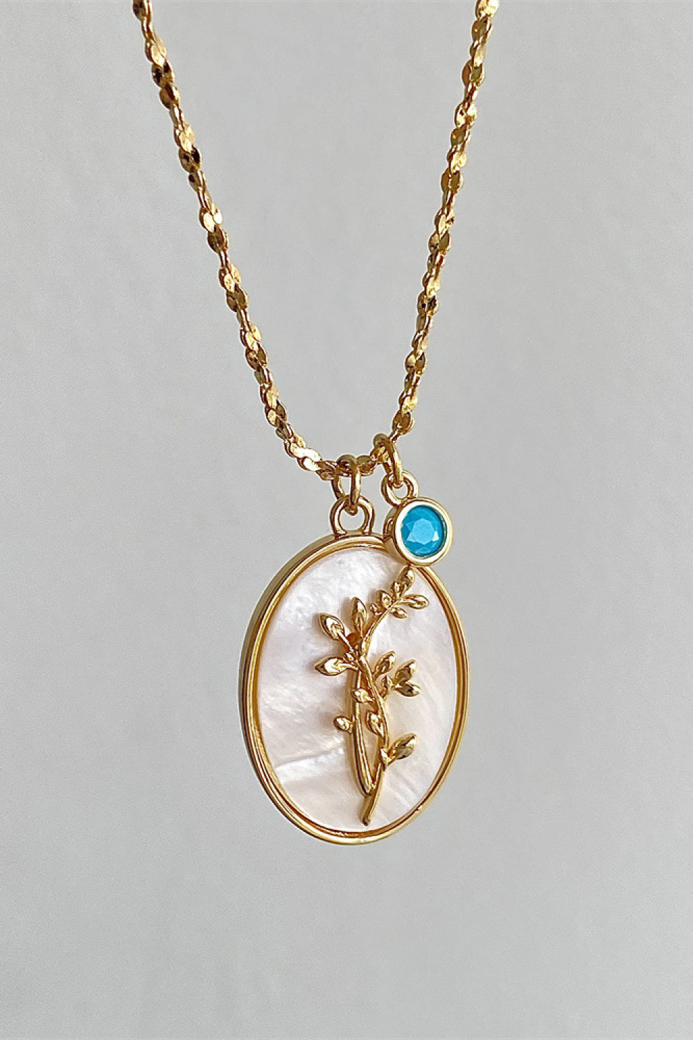 Flower Shell Pendant Copper Necklace