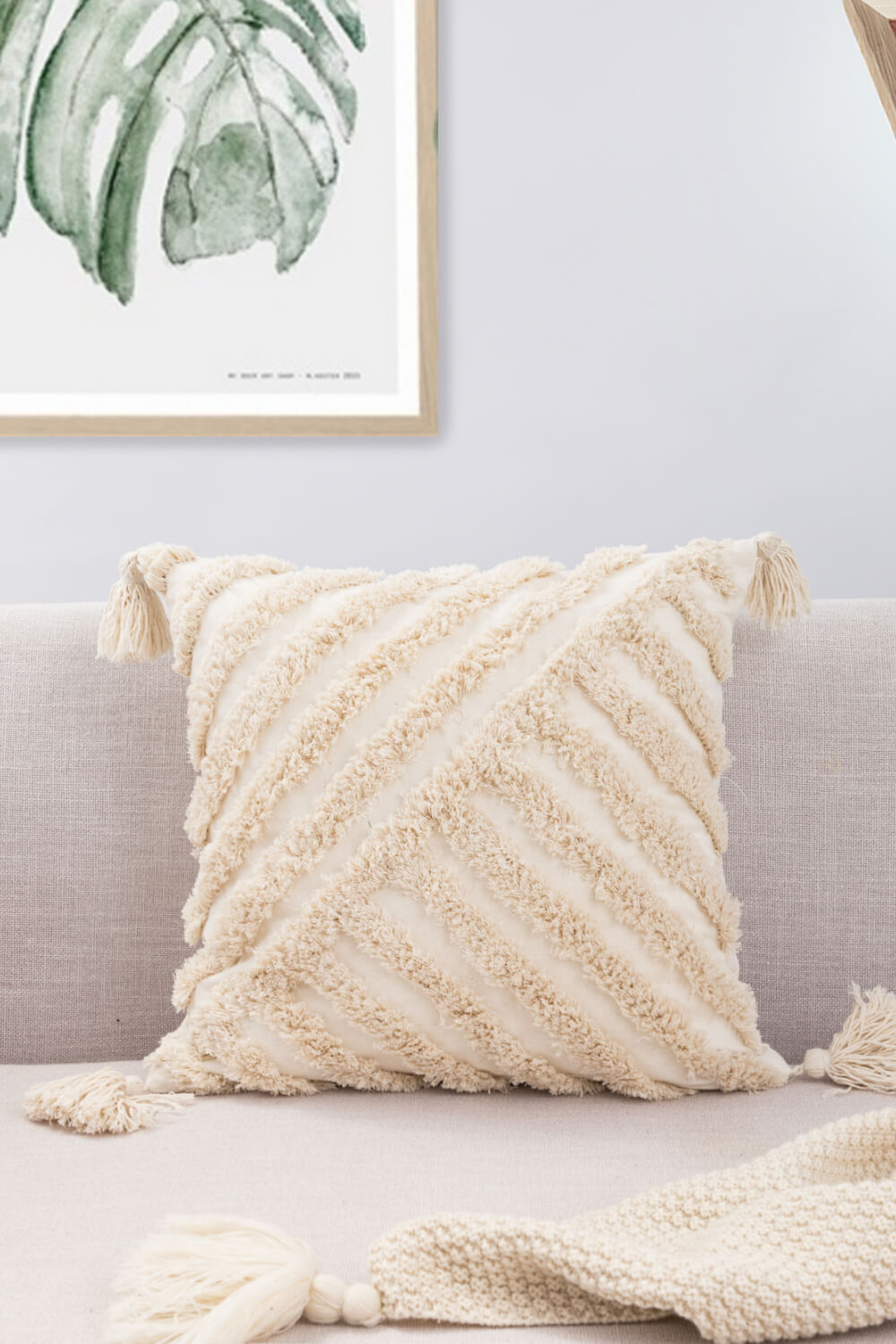 8 Styles Fringe Trim Throw Pillow Cover